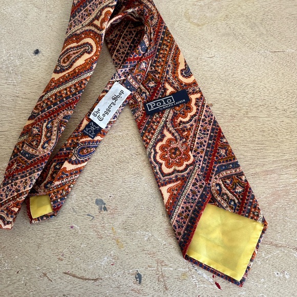 Vintage 1970's Polo Ralph Lauren Wool Paisley Tie - Picture 9 of 11